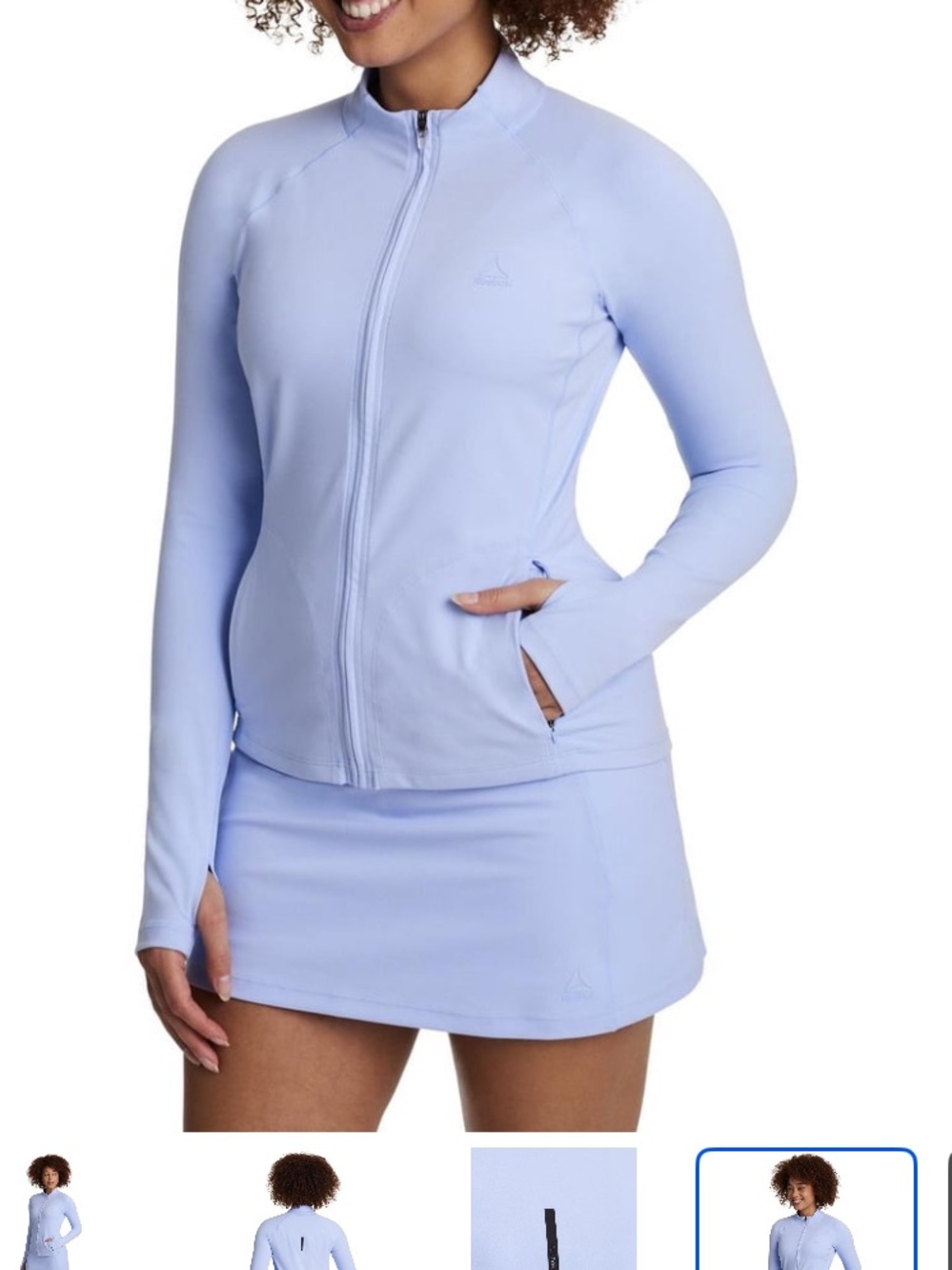 Reebok Women’s Move Full Zip Jacket Light Blue Athletic Large NWT